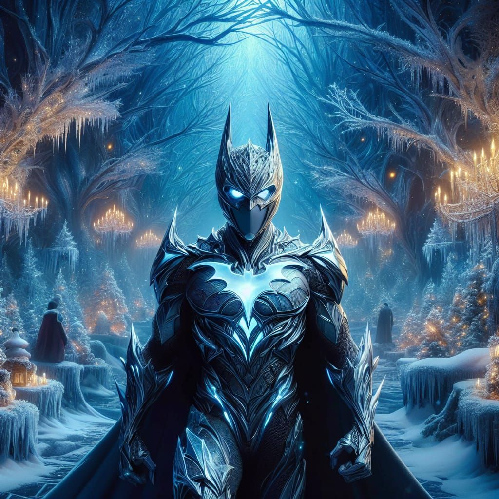 Batman as Jack Frost in Enchanting Gothic Winter Wonderland