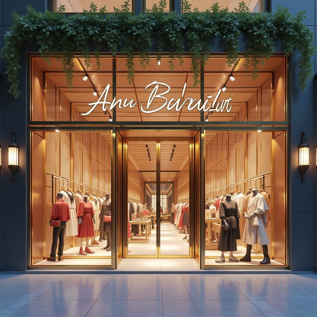 Luxurious Storefront in 3D Anime Art Style