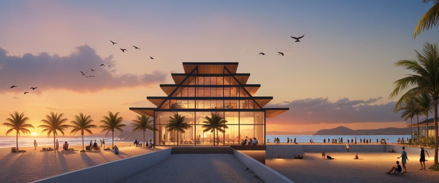 Architectural Rendering: Sunset Beach Relaxation
