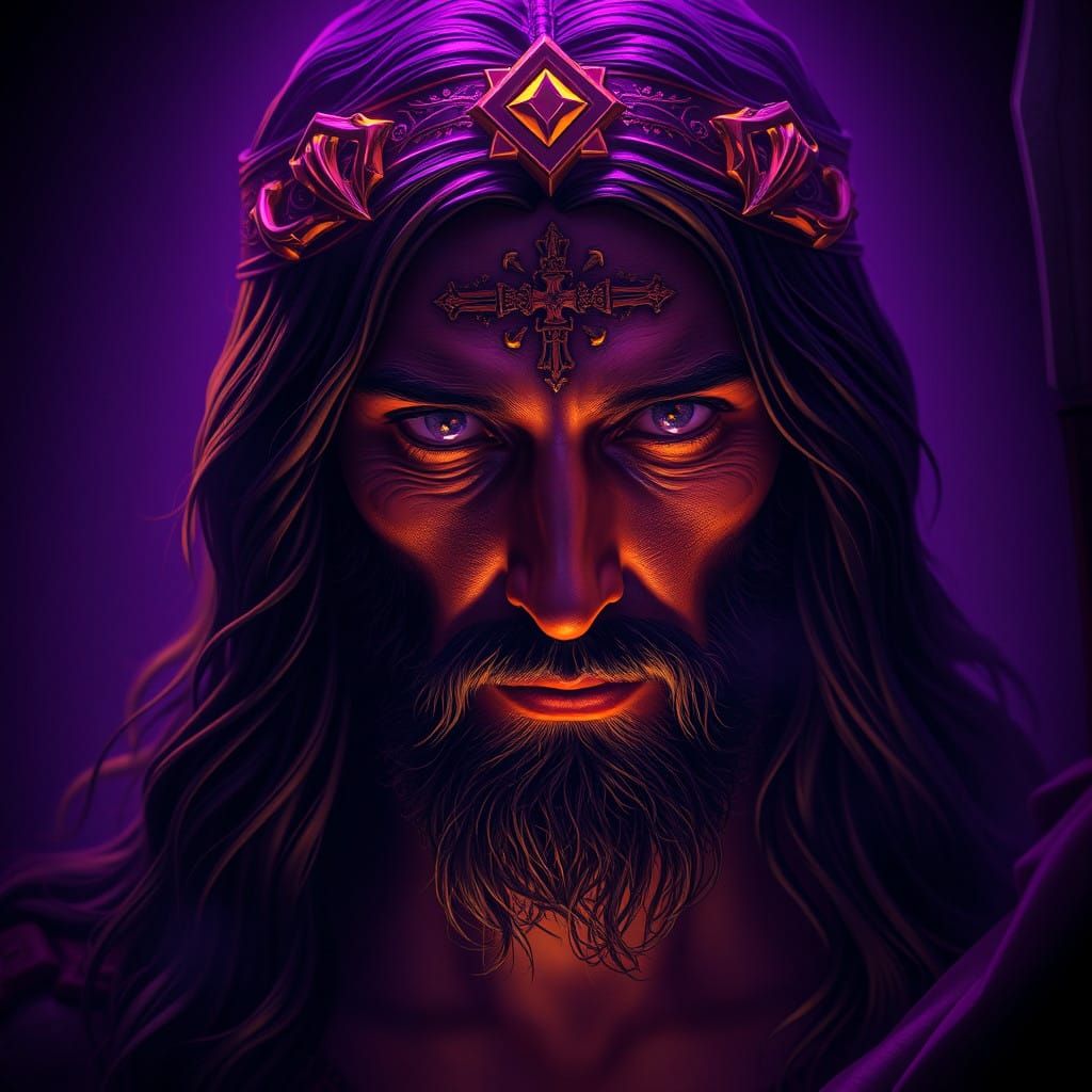 Resilient Savior in Dark Fantasy Aesthetic