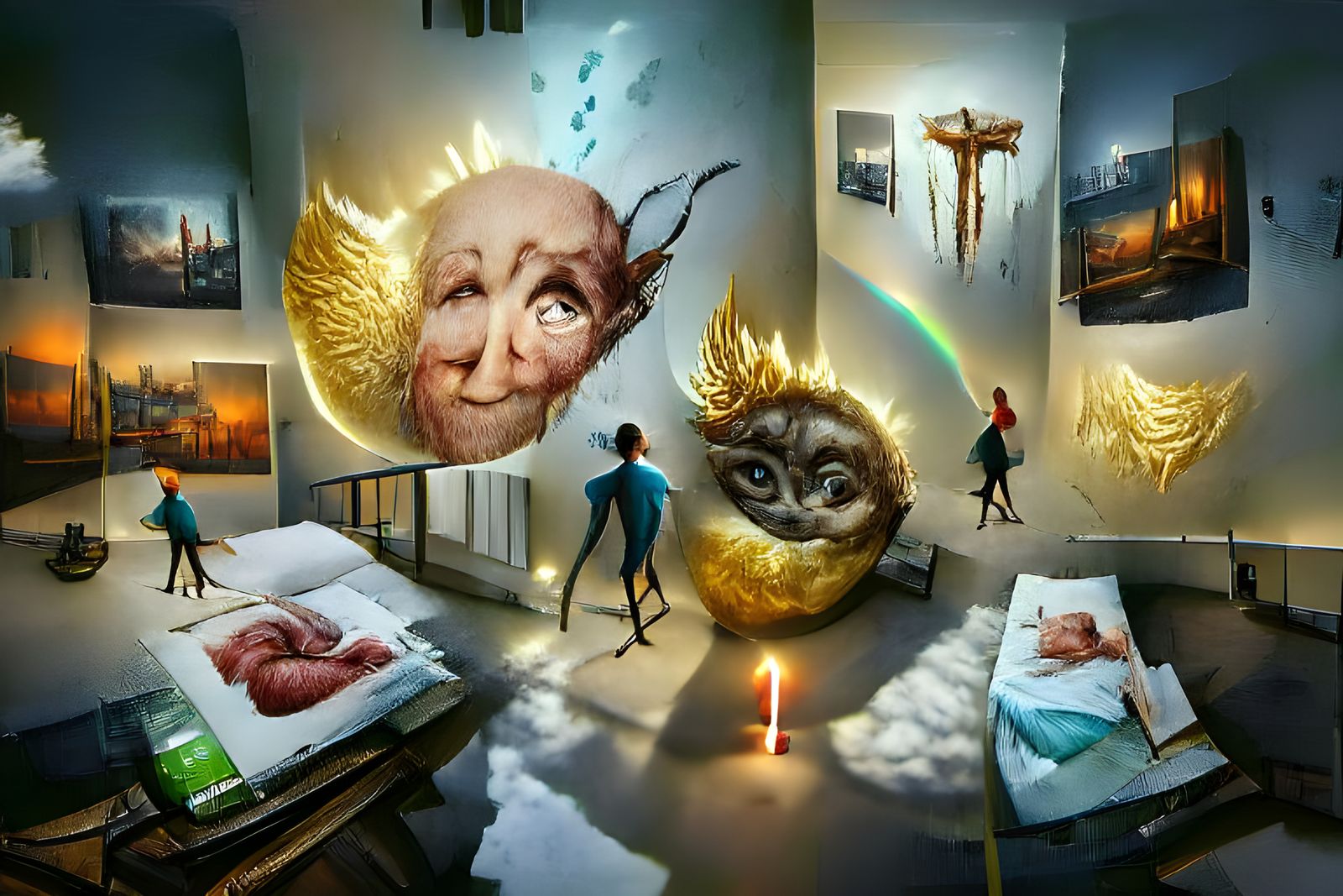 Surreal Celestial God Rays with Magical Particles