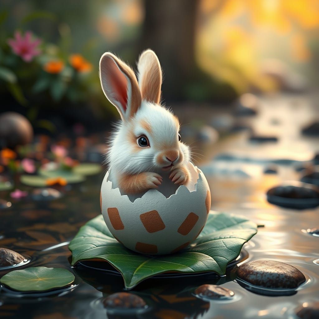 🥇a hatching bunny