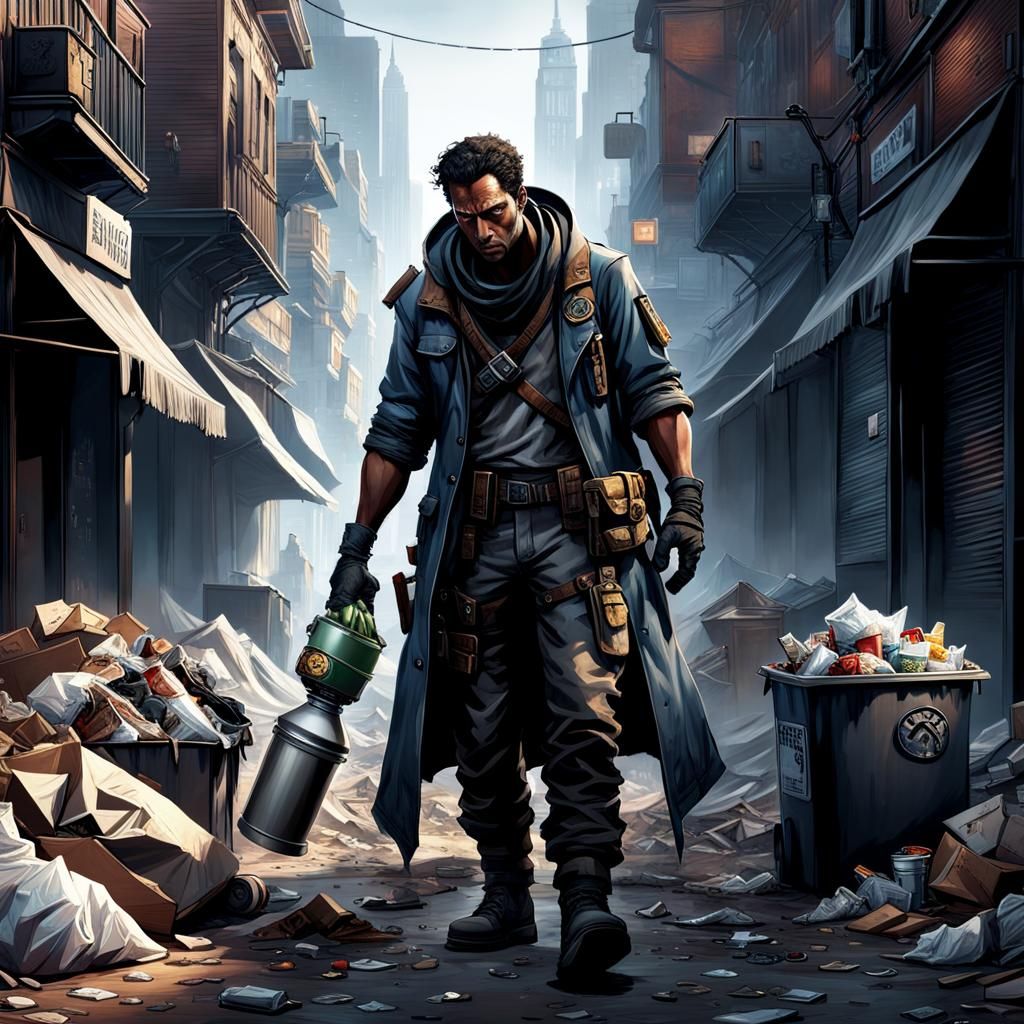 Apocalypse Survivor Rummages Through Trash: Detailed Concept...