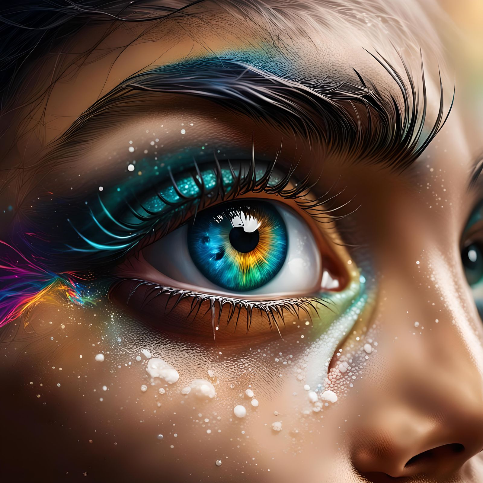 Detailed Elf Princess Portrait in Splash Art Style