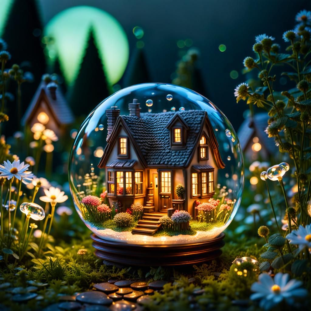 Miniature World Inside Soap Bubbles