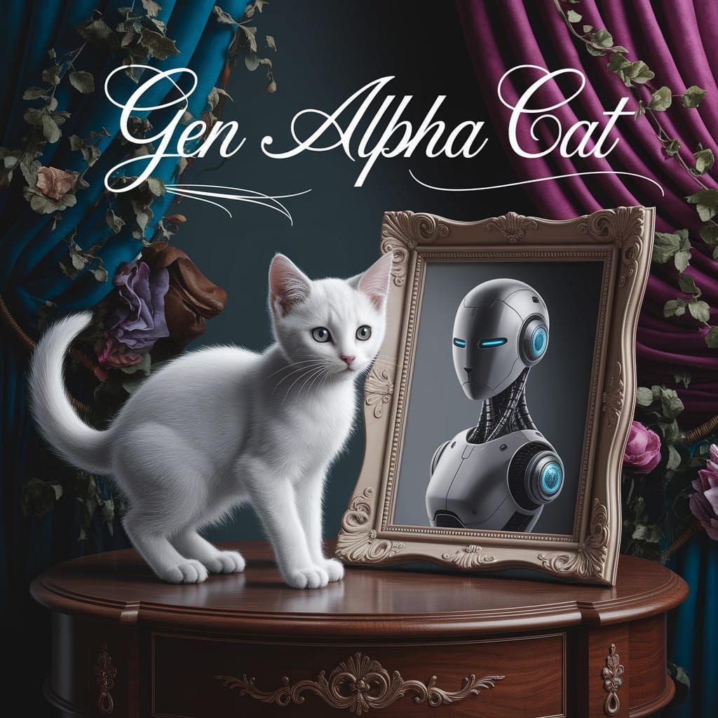 Gen Alpha Cat in Detailed Matte Painting