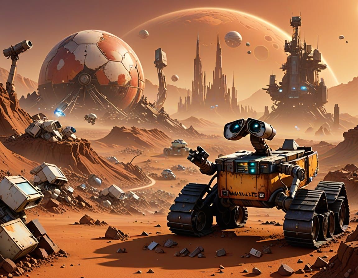 Abandoned Martian City with Glass Domes