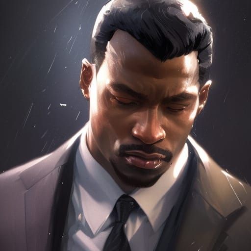 Hyperdetailed Portrait of Black Bruce Wayne