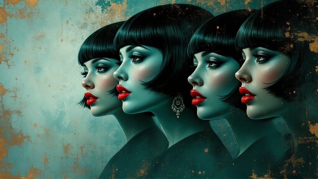 Elegant Women in Retro-Modern Harmony