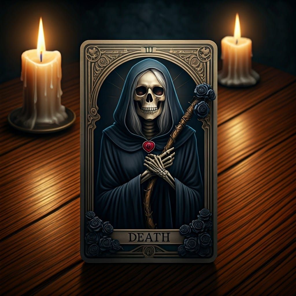 Elegant Death Tarot Card in 3D