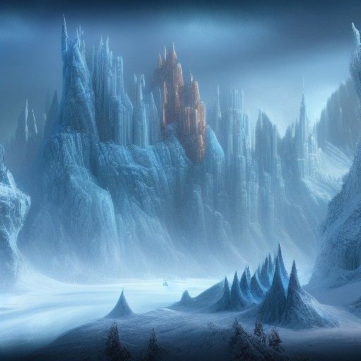 Frozen Wonderland: Detailed Matte Painting in Deep Color