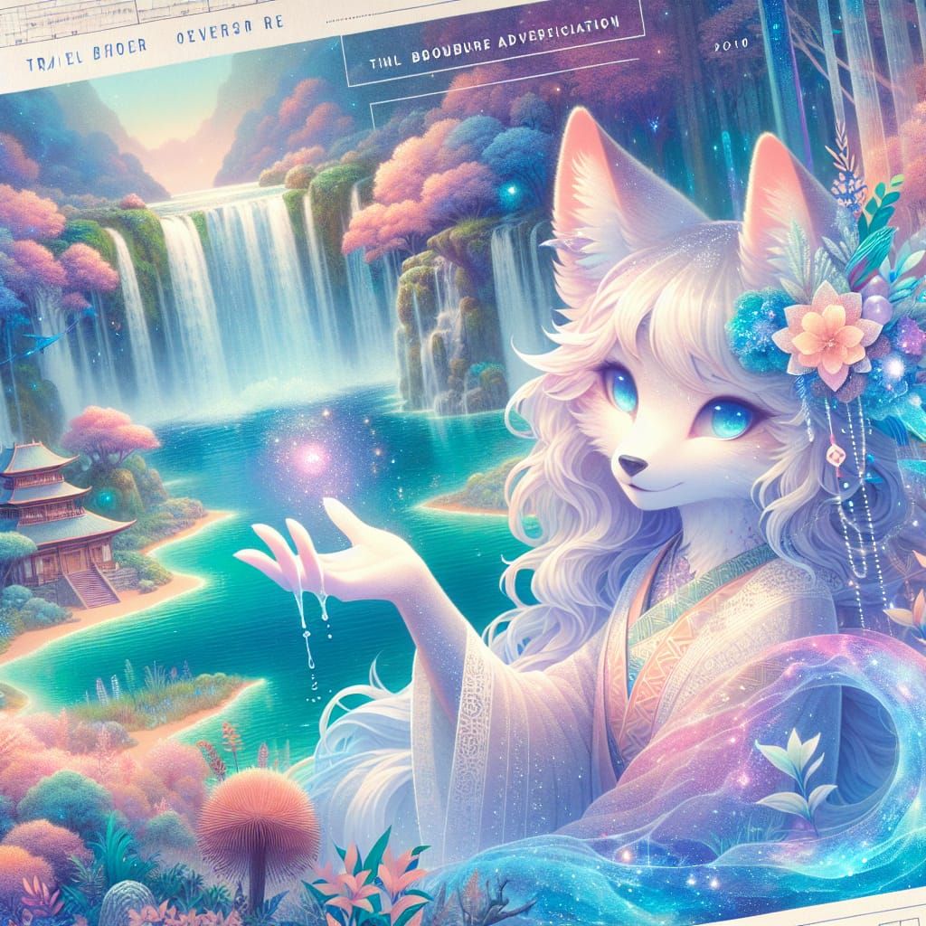 Cosmic Rainforest Travel Ad in Anime Pastel Style