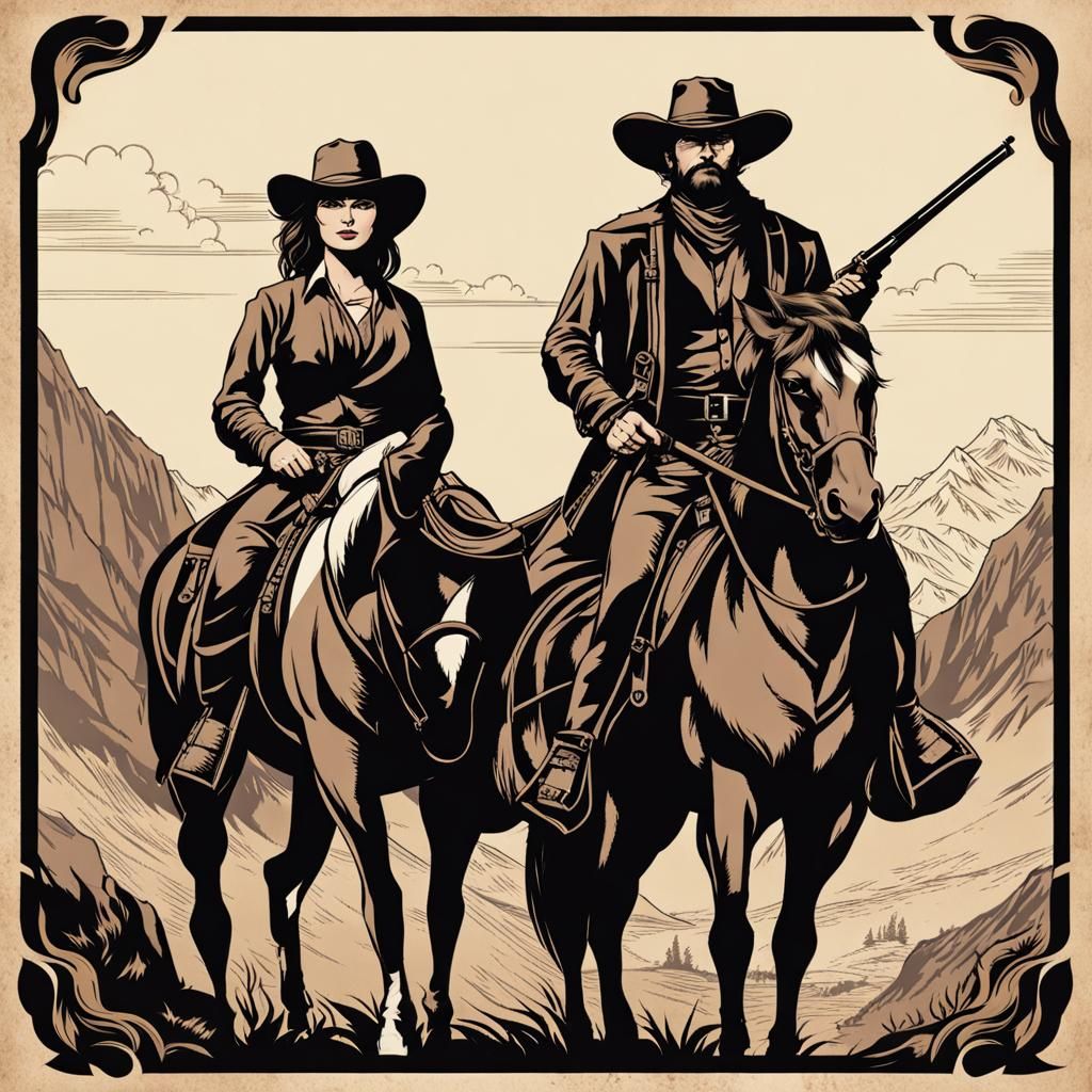 Outlaws Riding Horses Together