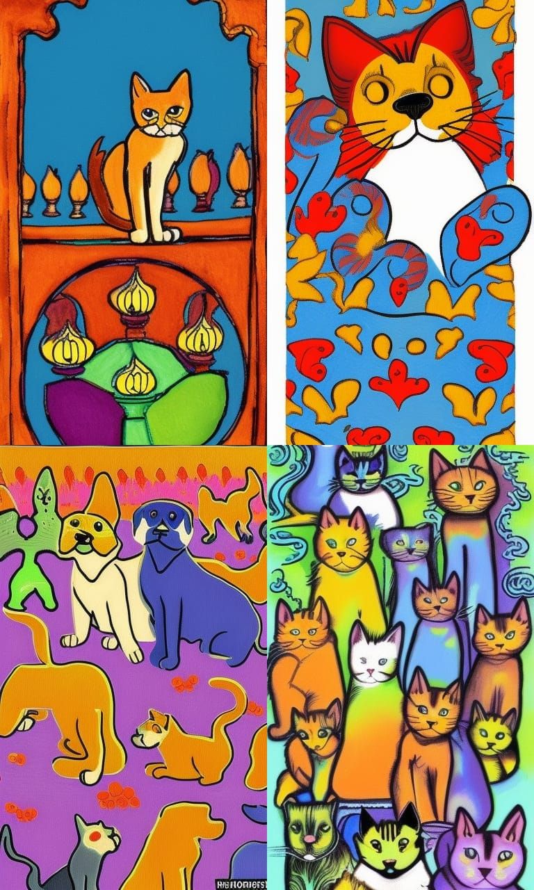Dog Heaven and Cat Hell in Complementary Colors