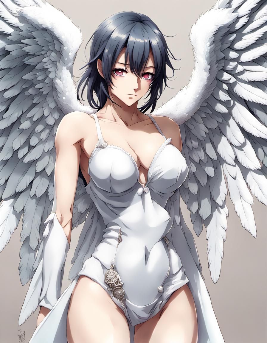 Anime Nephilim Woman: Hand-Drawn Manga Key Visual