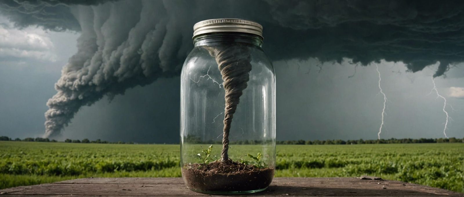 Tornado Captured Inside a Glass Jar
