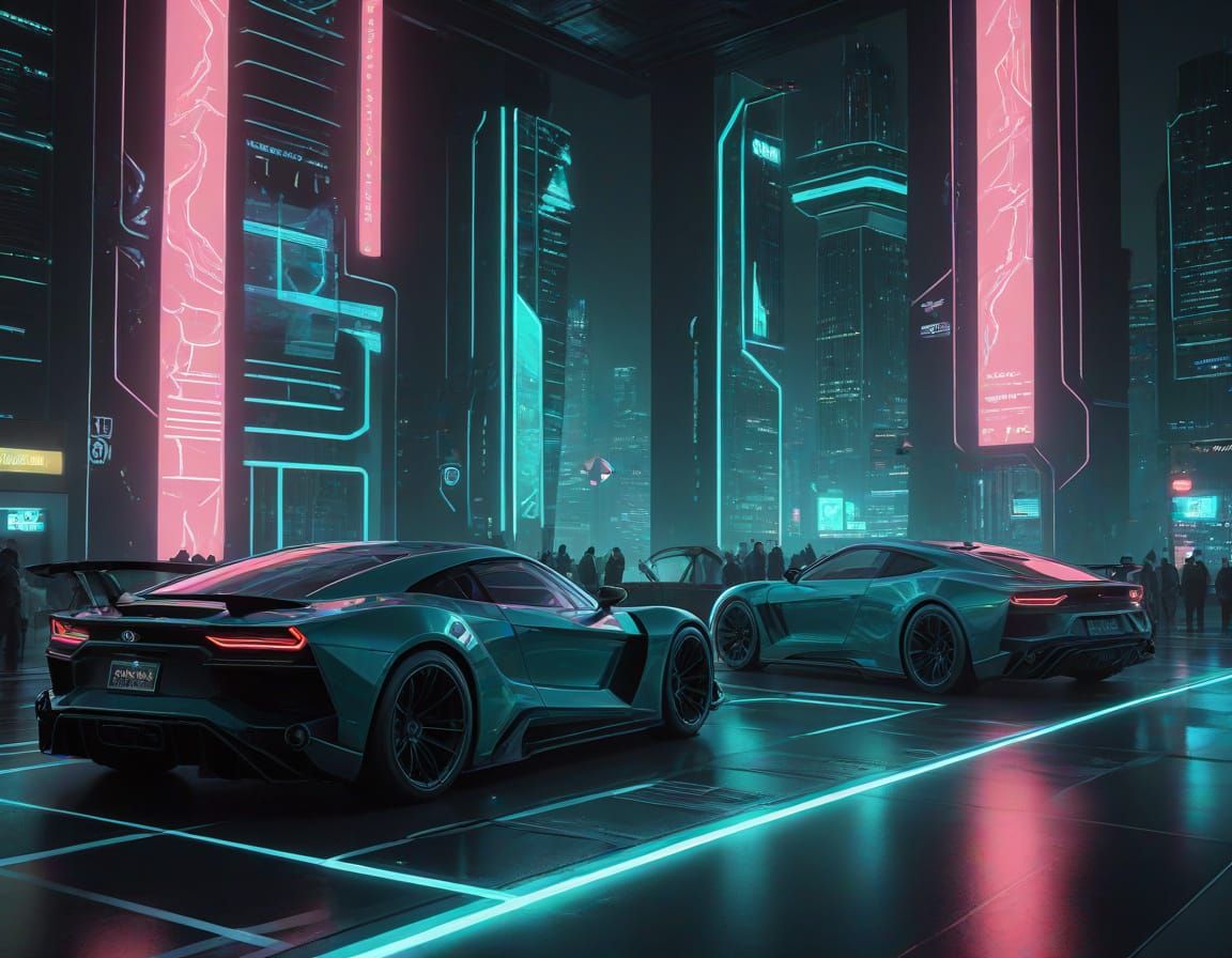 Cyberpunk Finance Illustration in Digital Void