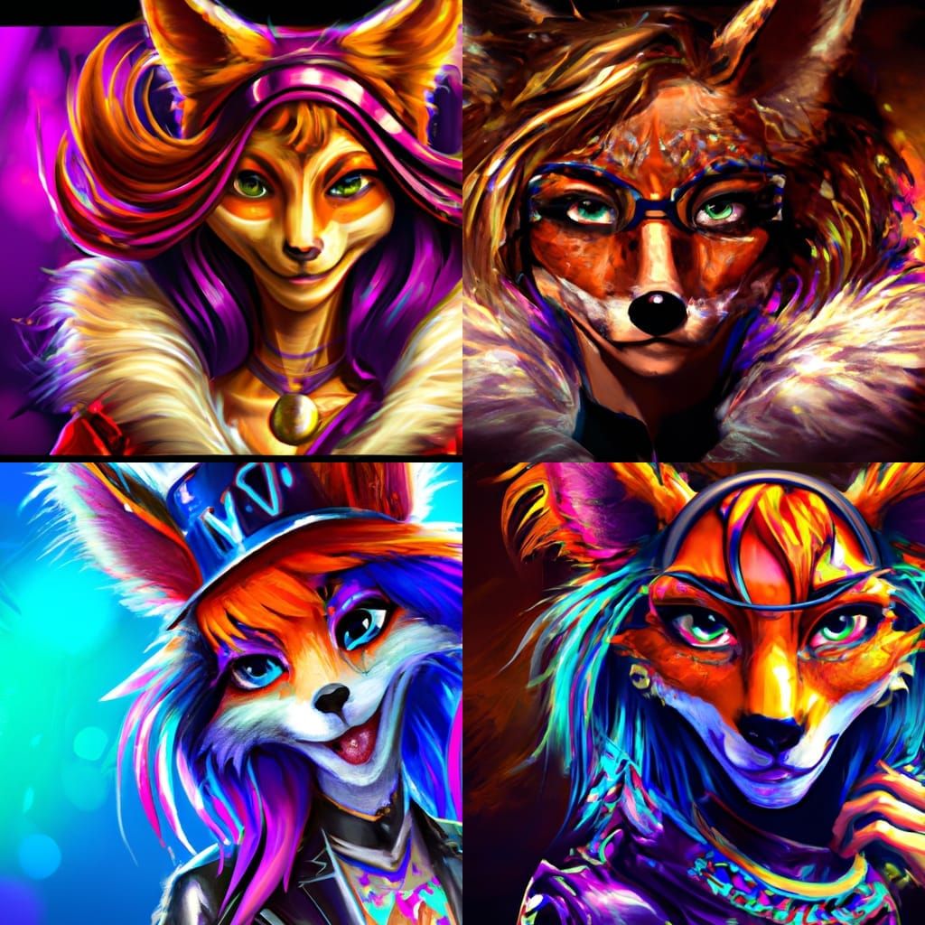 Glamrock Foxy Portrait in Hyperdetailed Style