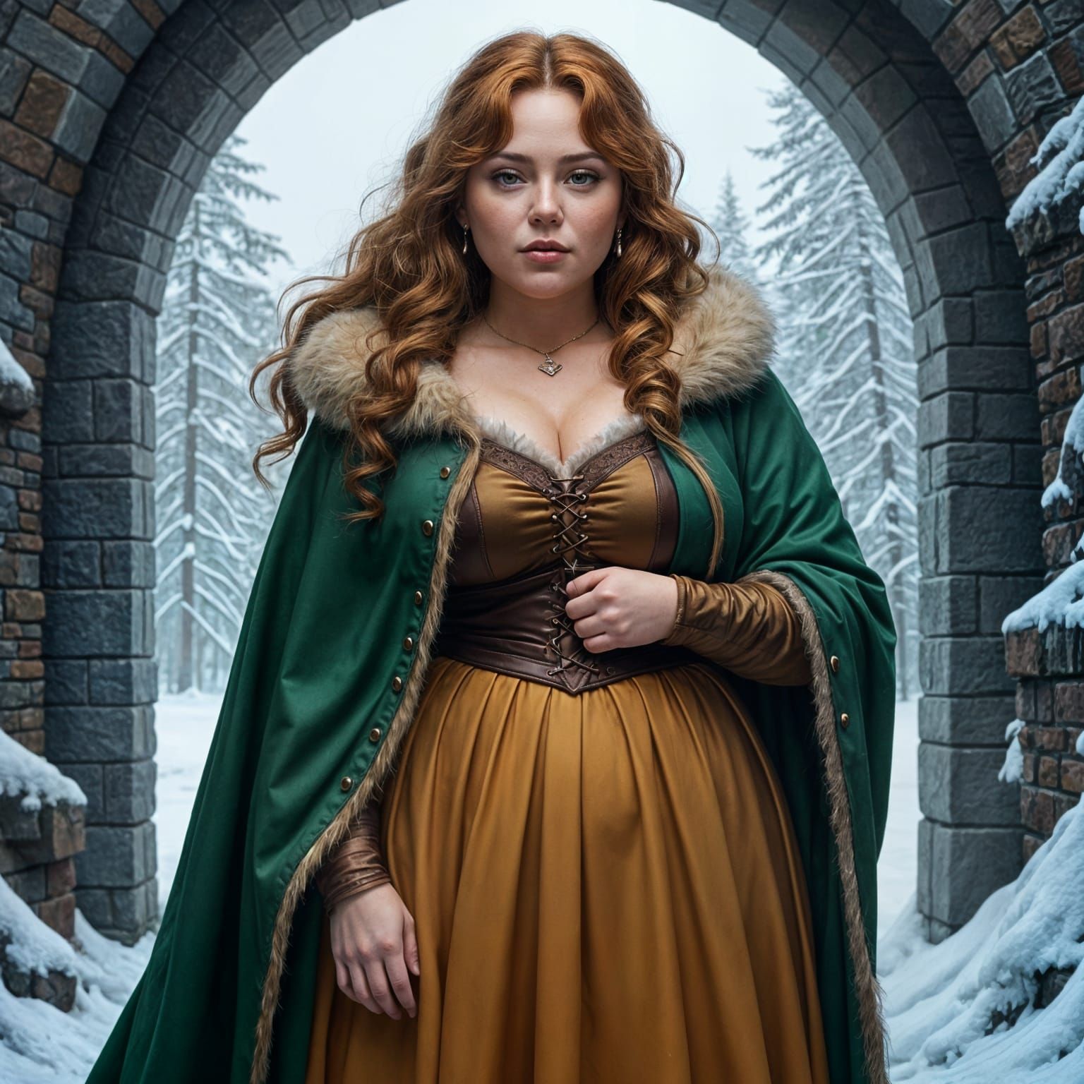 Curvy Gerda Embodies the Snow Queen's Spirit in 1840's Histo...