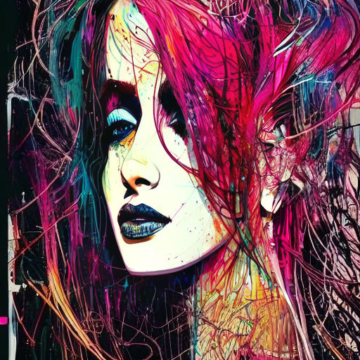 Vibrant Line Art in Cinematic Style