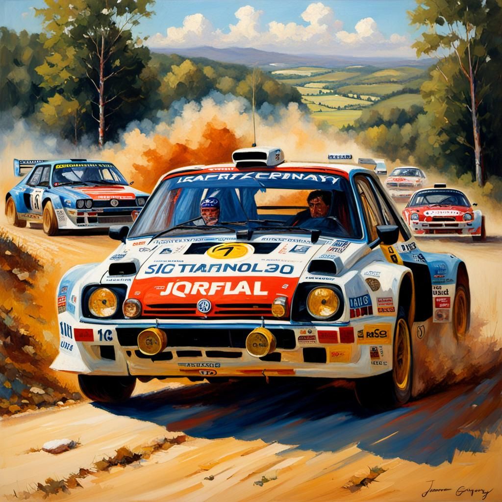 Group B Rally Cars as Oil Painting