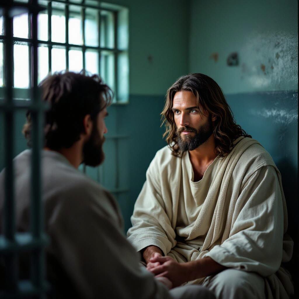 Jesus Visits a Prisoner: Compassionate Portrait