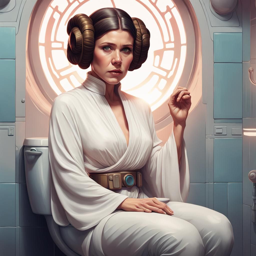 Princess Leia Portrait in Digital Art Style