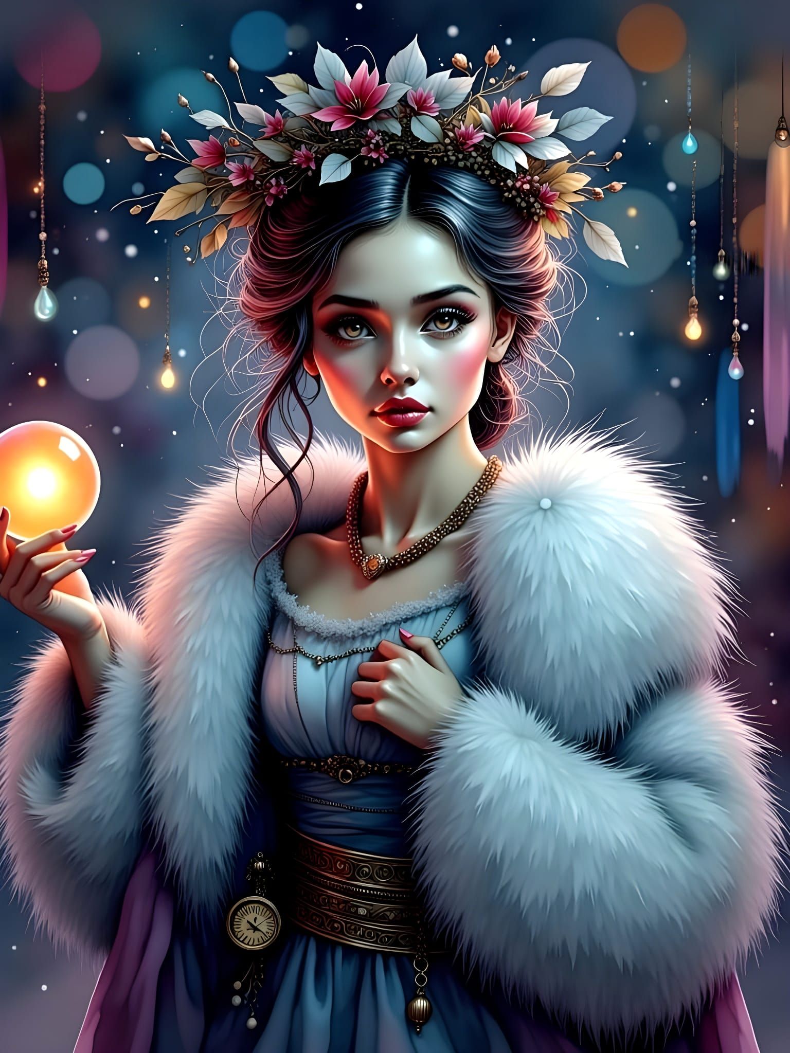 Radiant Angel Holds Ethereal Star in Golden Light