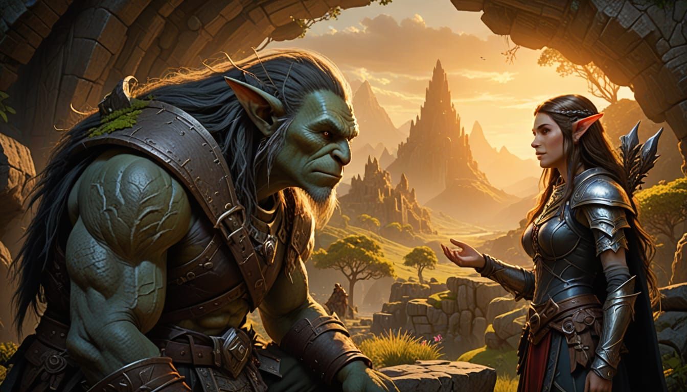 Troll and Elf in Dwarven Ruins: A Gentle Conversation