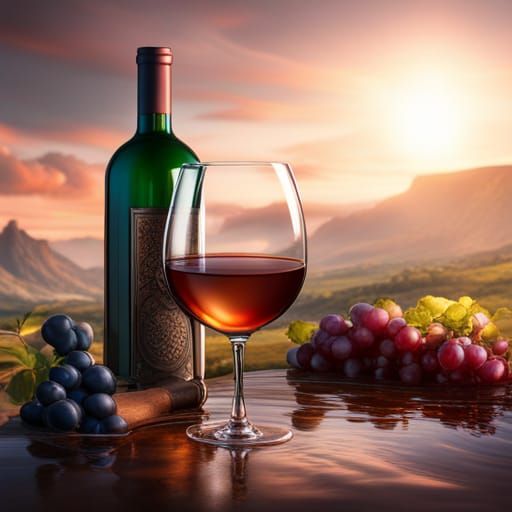 Fantastical Wine Still Life in Detailed Matte Painting
