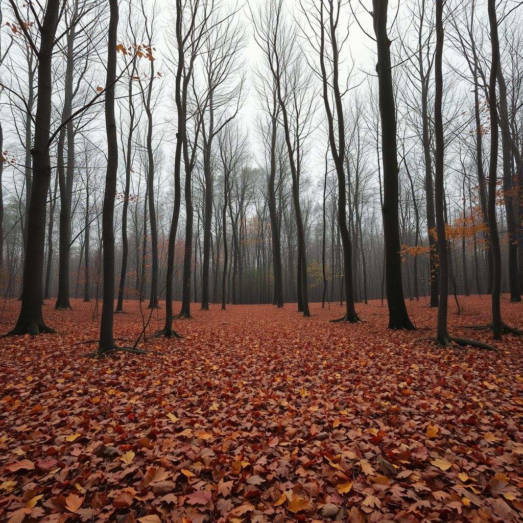 Autumn Forest Floor Digital Painting