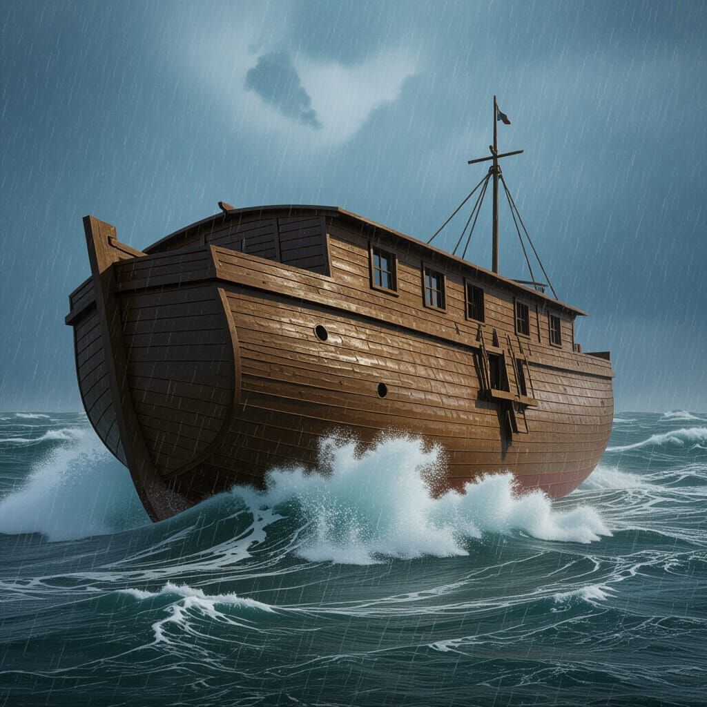 Photorealistic Noah's Ark in Extreme Storm