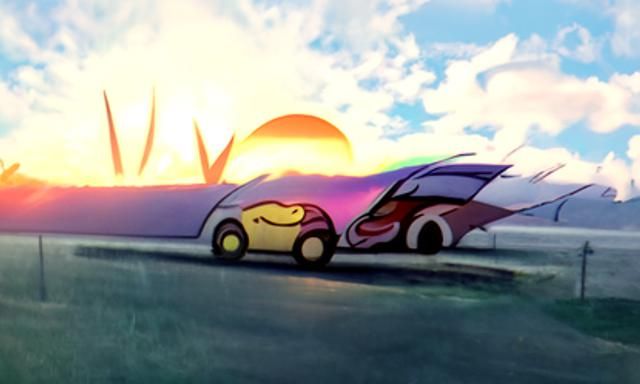Anime Cars in Sunshine Rays