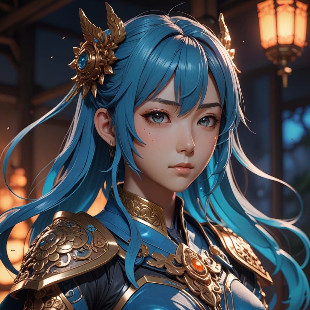 Anime-Inspired 3D Art of a Vibrant, Detailed Character