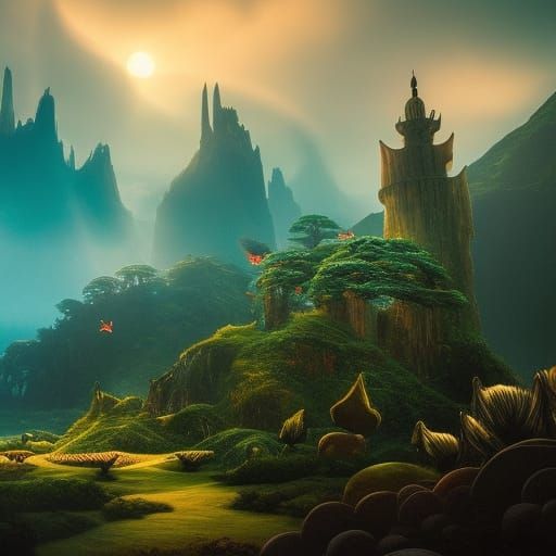 Magical Forest with Mythical Creatures and Fairies