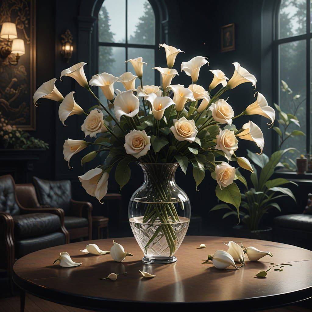 Surreal Still Life in Modern Glass and Black Lacquer