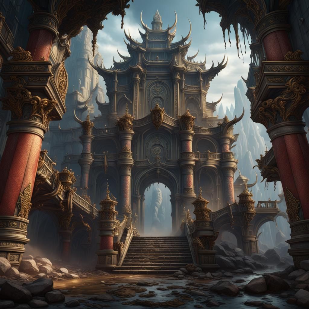 Detailed MMA Fight in Fantasy Concept Art Style