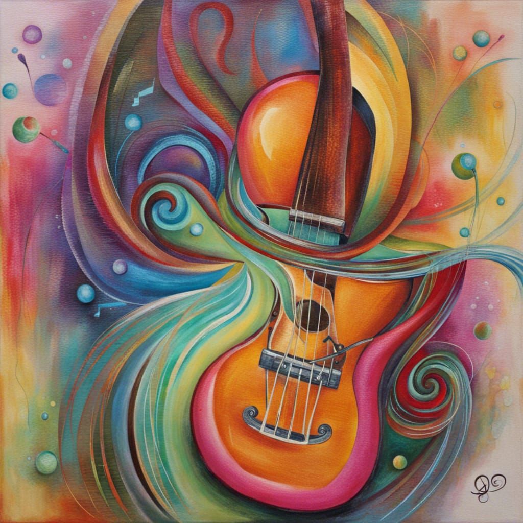 Abstract Music-Inspired Painting: Colors and Forms