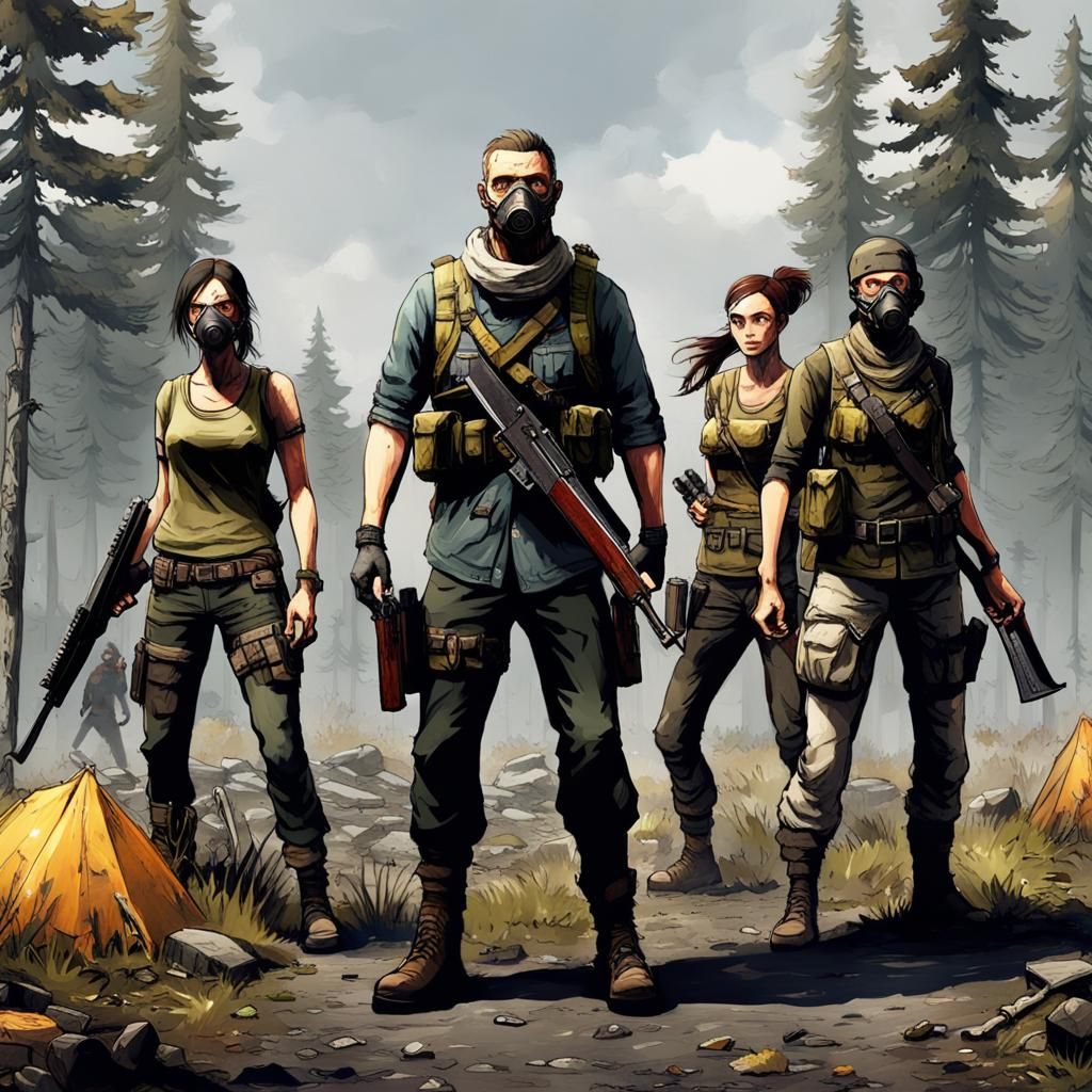 Zombie Apocalypse Survivors in Cinematic Digital Art