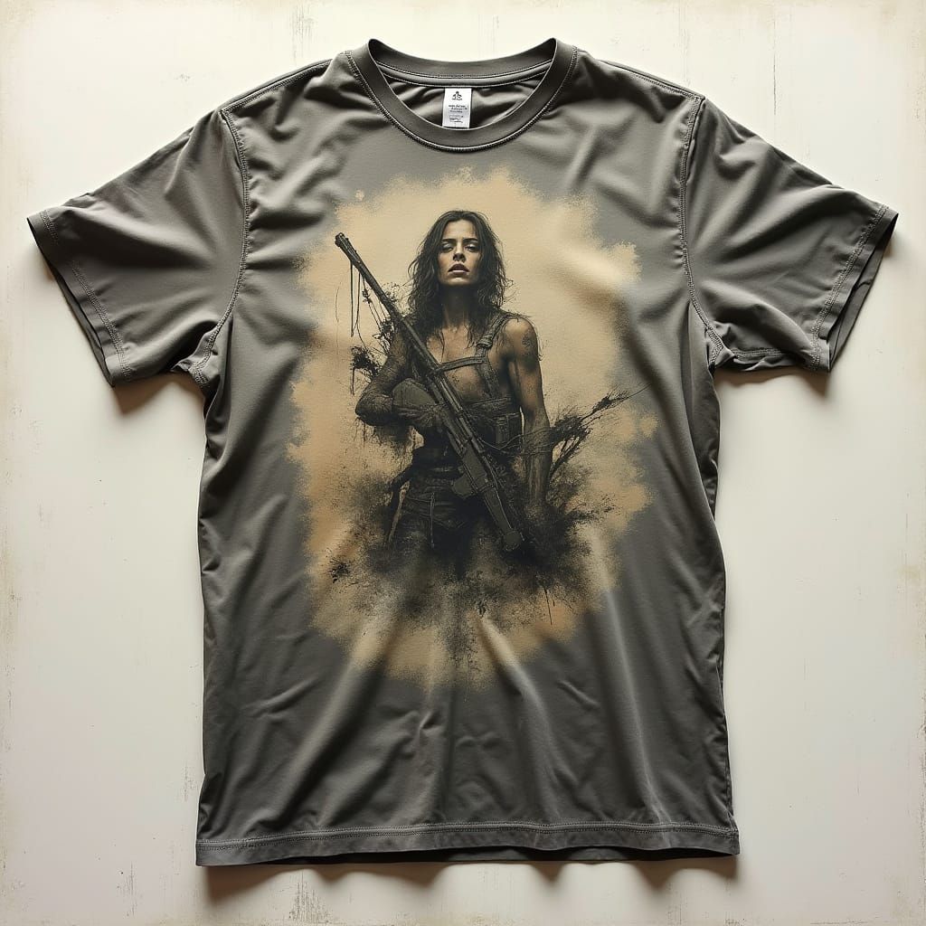 Softly Worn Graphic T-Shirt with Expressive Textures