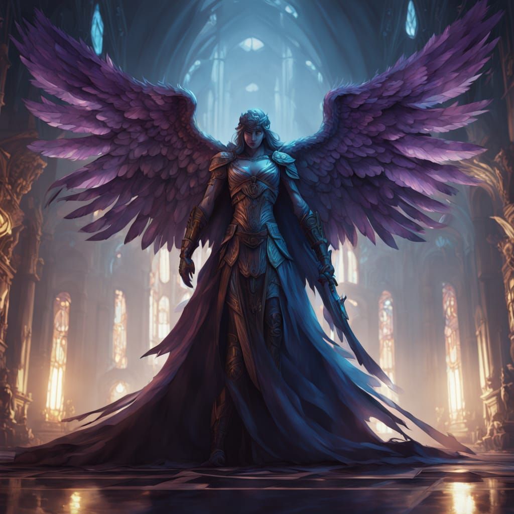 Ethereal Angelic Duality in Dark Fantasy