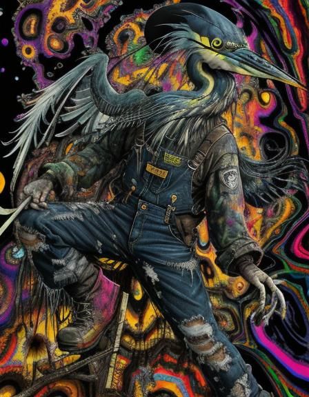 Appalachian Man's Psychedelic Heron Nightmare