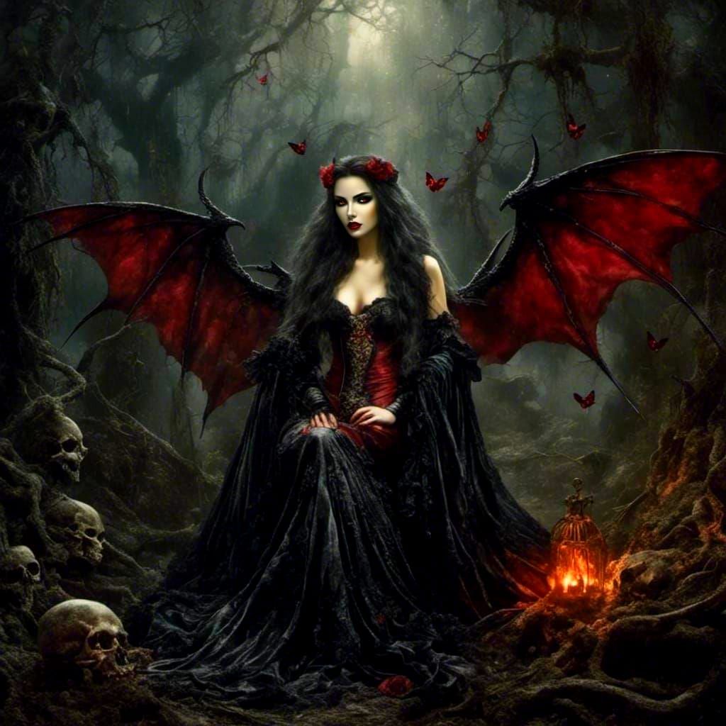 Ethereal Vampire Queen in Dark Fantasy Style