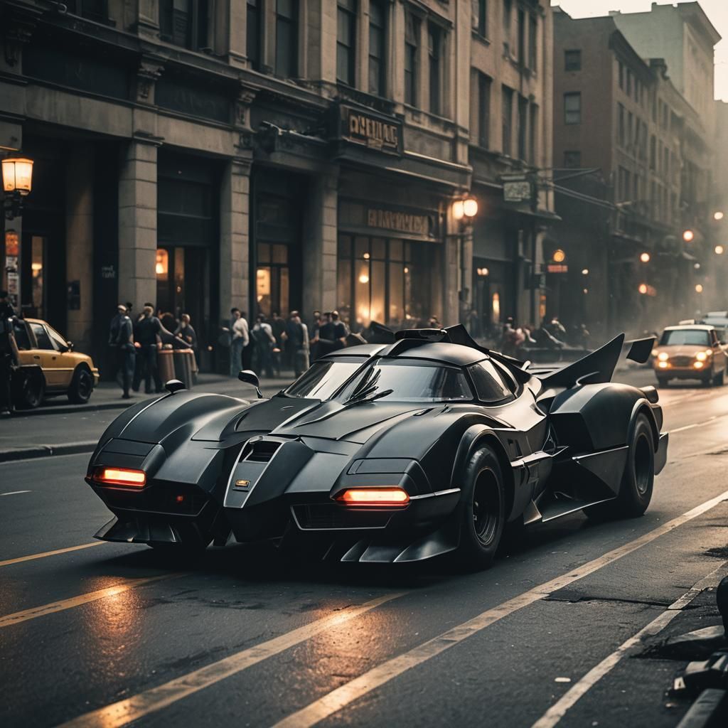Cinematic Batmobile Film Still