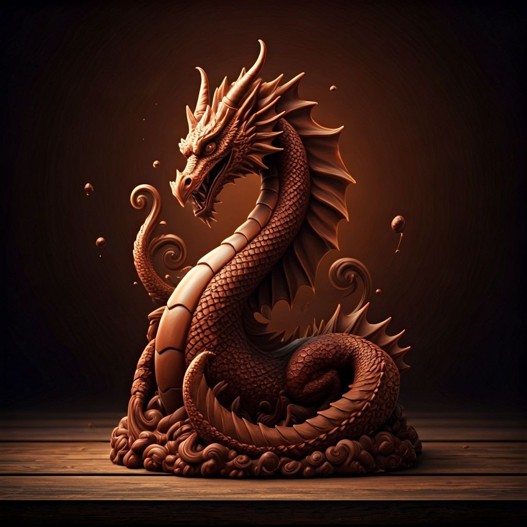 Ornate Dragon Chocolate Statue Portal