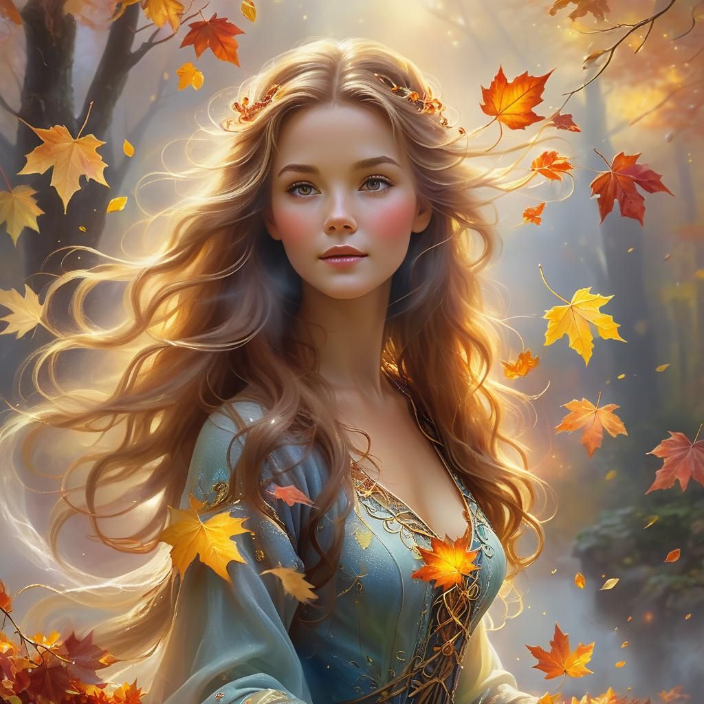 Ethereal Autumn Weaver in Golden Light