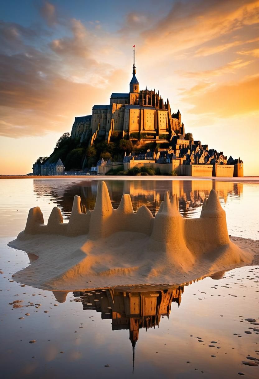 Sand castle. A intricately crafted sand castle reproduction ...