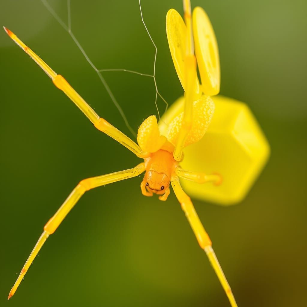 Vibrant Harvestman Spider with Bunny-Like Appendage