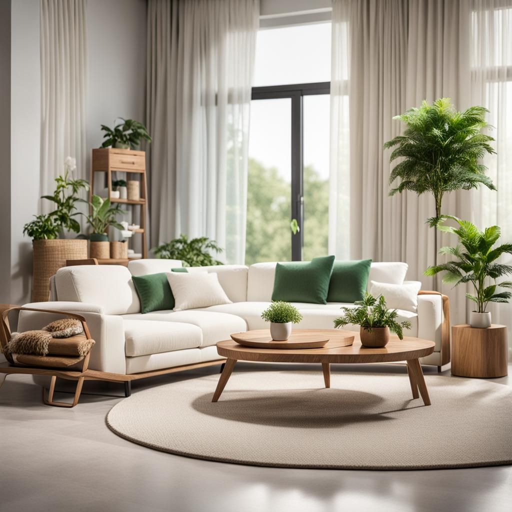 Modern Living Room with White Sofa and Natural Light