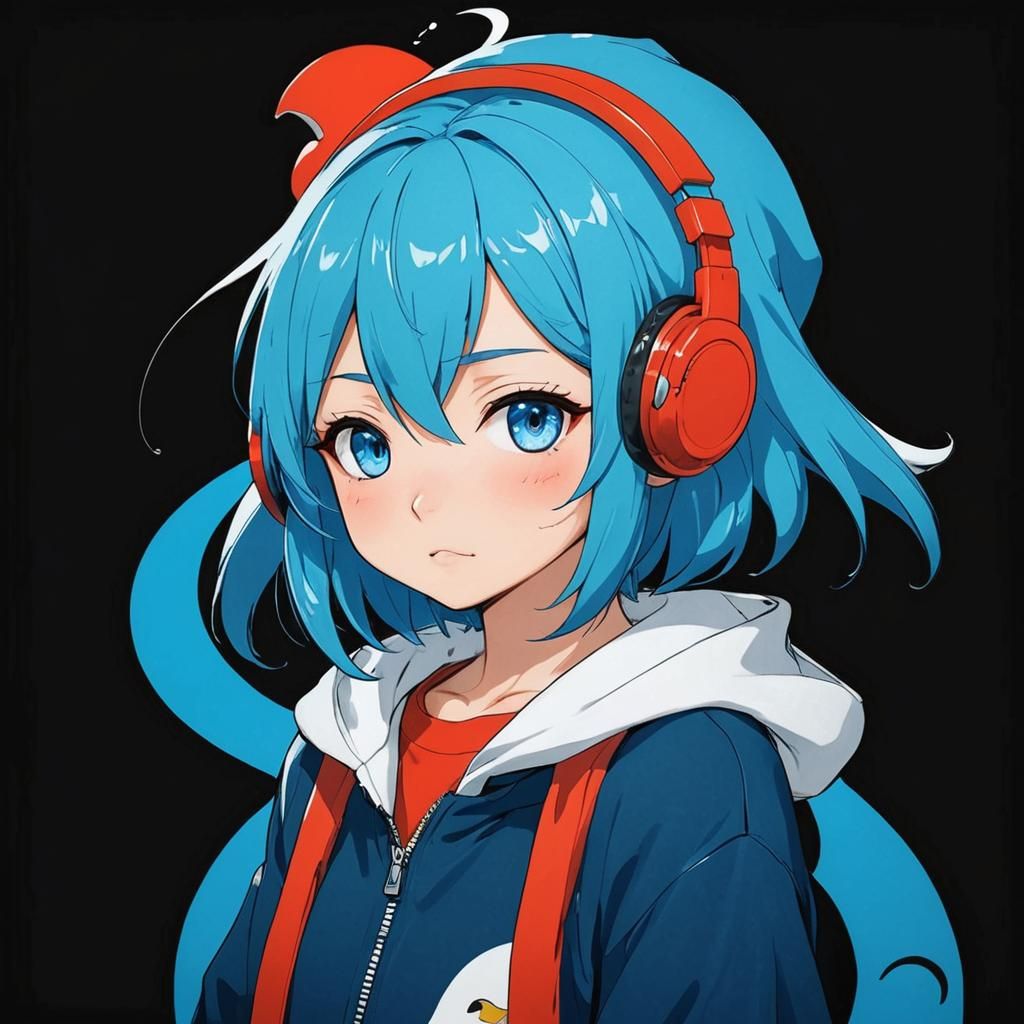 Anime Girl in Penguin Hoodie, Manga Key Visual